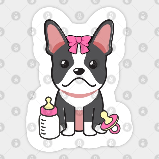 Cute french bulldog is a baby - girl Sticker by Pet Station